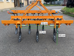 cultivator for tractor width 140cm 7 tynes for soil preparation and weeds disrupting mod de 140 7