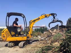 pinza oleodimanica da 4qli per legna con rotore 360 per miniescavatore mod dk 10 gr 10