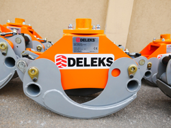 pinza oleodinamica da 10qli per tronchi per gru miniescavatori o caricaletame mod dk11 c