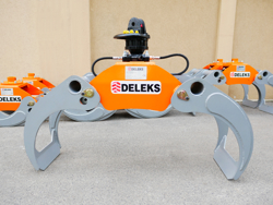 pinza per legna da 20qli con rotore flangiato per escavatore mod dk 16 gr 30f