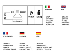 trincia rovi per miniescavatore da 80cm decespugliatore idraulico mod arh 80