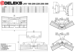 pala a vomere frontale 250cm sgombraneve per trattore mod lnv 250 c