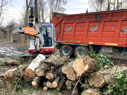 pinza per legna da 20qli con rotore flangiato per escavatore mod dk 16 gr 30f