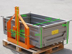 benna con sponde apribili per trattrice agricola t 1600