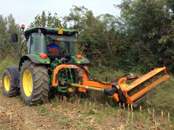 trincia argini a bandiera per trattore serie pesante 160cm di taglio moltiplicatore esterno mod alce 160