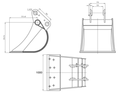 benna per miniescavatore bhb 1000