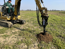 rotore idraulico per trivella su miniescavatore mod grhd