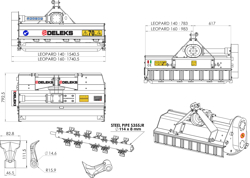 trincia a mazze per trattore 160cm di taglio serie media mod leopard 160