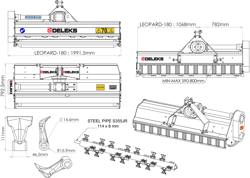 trincia a mazze per trattore 185cm di taglio serie media mod leopard 180