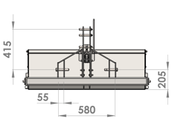 paletta 120cm con ribaltamento a leva per trattore pala meccanica mod bucket 140 l