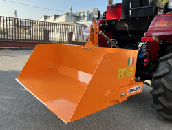 paletta 120cm con ribaltamento a leva per trattore pala meccanica mod bucket 140 l