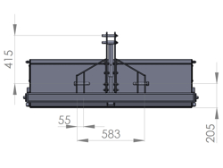 paletta 120cm con ribaltamento a leva per trattore pala meccanica mod bucket 120 h l