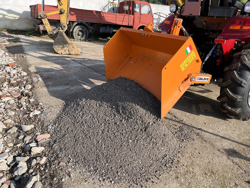 paletta 120cm con ribaltamento a leva per trattore pala meccanica mod bucket 120 h l