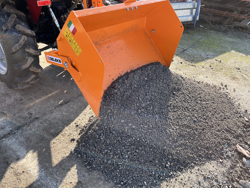 paletta 120cm con ribaltamento a leva per trattore pala meccanica mod bucket 120 h l