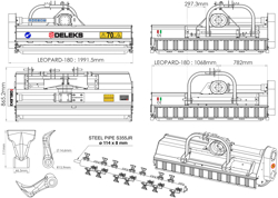 trinciatrice spostabile idraulica a mazze per trattore mod leopard 180 sph