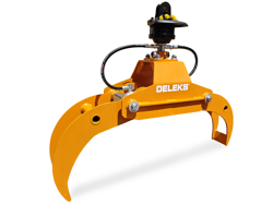 pinza oleodimanica da 4qli per legna con rotore 360 per miniescavatore mod dk 10h gr 10