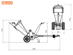 biotrituratore a scoppio professionale per la produzione di cippato mod dk 500 honda
