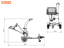 biotrituratore a scoppio con motore produzione di cippato mod dk 900 bs