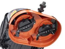 rm100 piatto con raccolta motocoltivatore deleks