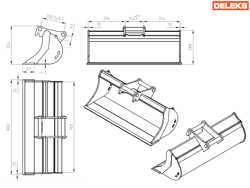 benna per miniescavatore s100 800s30