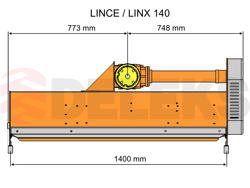 trincia trinciasarmenti spostabile per trattore serie leggera da 140cm di taglio erba e sarmenti lince sp140h