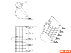 benna grigliata per miniescavatore s280 100st